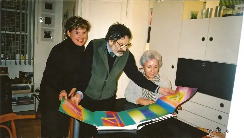 Ninoska Huerta, Carlos Cruz-Diez y Mirtha de Cruz-Diez. Atelier-Paris.