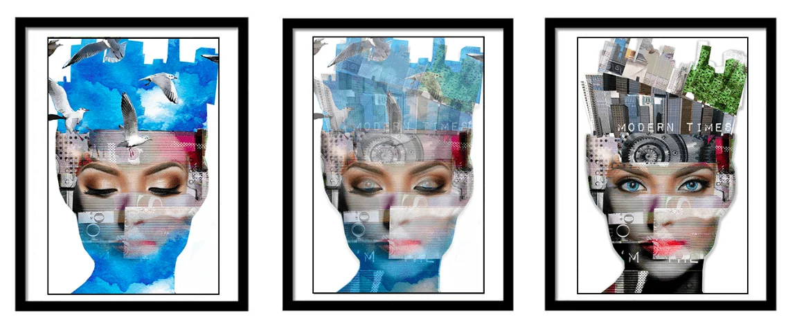 Modern Times lenticular flip 3D 90x60cm 2019