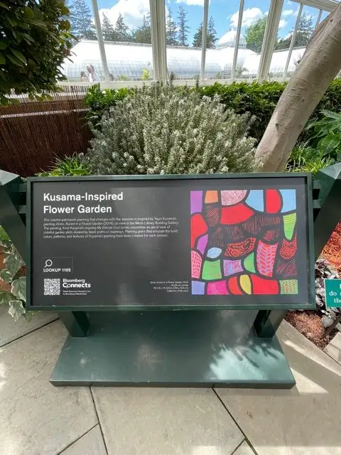 An image of Cosmic Nature by Yayoi Kusama at New York Botanicals Garden