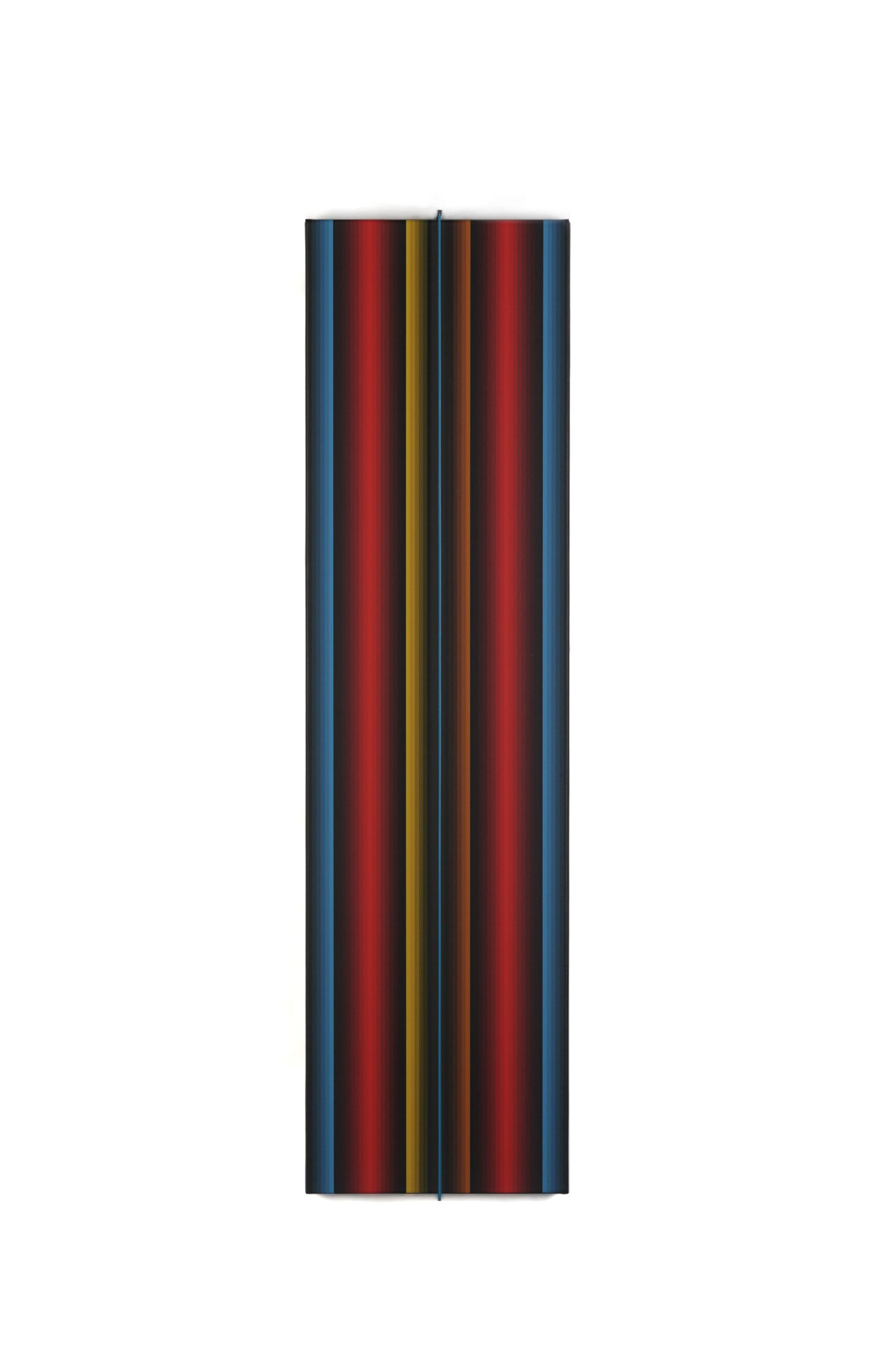 Prochromatique edition vertical 2 Canvas with steel colored steel bar 2012