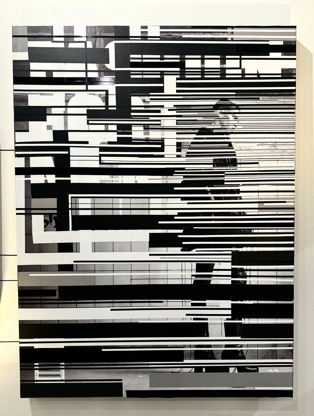 Silhouettes of anonymity<br />
Collage on Billboard intervention<br />
48'' x 36''<br />
2024